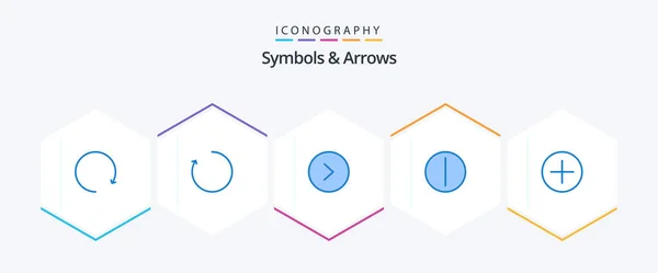 Symbols Arrows Blue Icon Pack Including Tumbler — Διανυσματικό Αρχείο