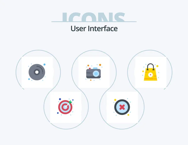 User Interface Flat Icon Pack Icon Design Store Disk Shopping — Wektor stockowy