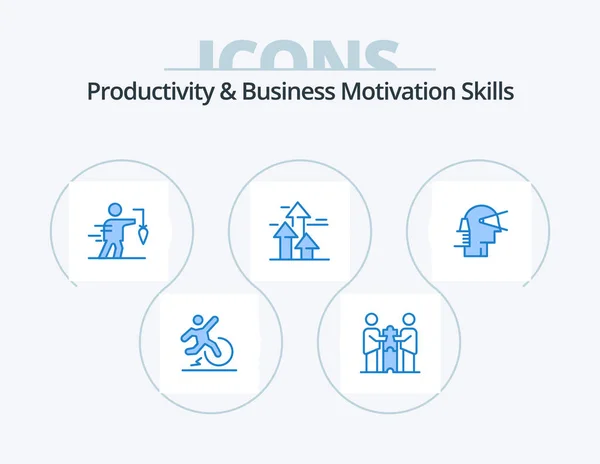 Productivity Business Motivation Skills Blue Icon Pack Icon Design Breaking — Wektor stockowy