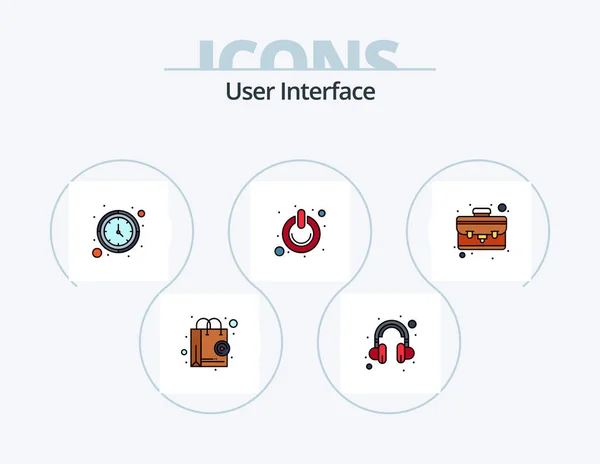 User Interface Line Filled Icon Pack Icon Design Map Movie — Archivo Imágenes Vectoriales