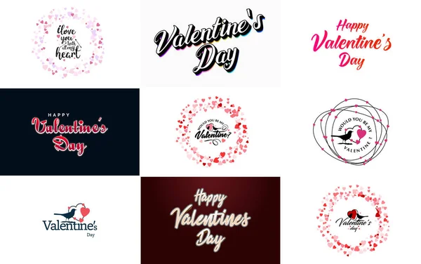 Love Word Art Design Heart Shaped Background Bokeh Effect — Vettoriale Stock