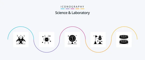 Science Glyph Icon Pack Including Bacteria Experiment Biology Chemistry Science — Image vectorielle