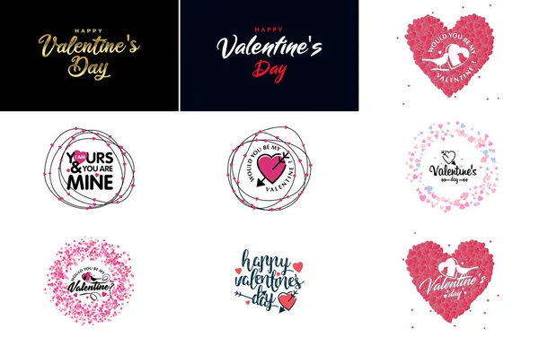 Love Word Art Design Heart Shaped Background Sparkling Effect — Vettoriale Stock
