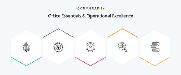 Office Essentials Operational Exellence Line Icon Pack Including Chat Online — Stockový vektor