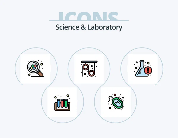 Science Line Filled Icon Pack Icon Design Science Plant Experimental — 图库矢量图片