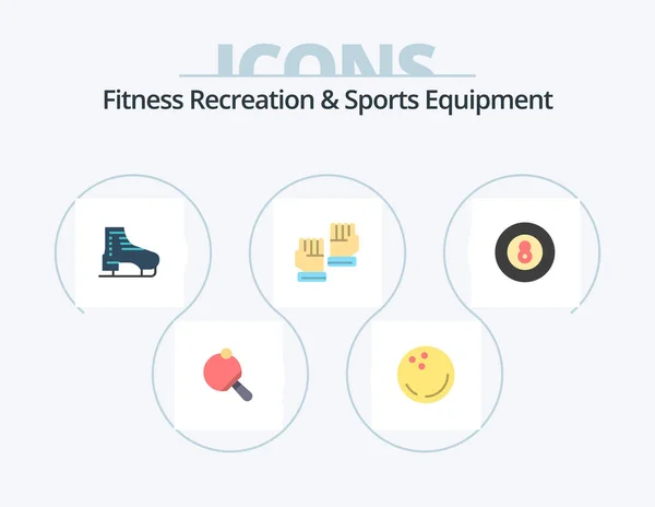 Fitness Recreation Sports Equipment Flat Icon Pack Icon Design Ball — Stock vektor