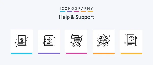 Help Support Line Icon Pack Including Support Help Phone Message — Stock Vector