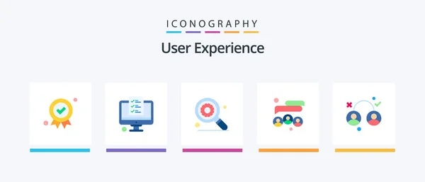 User Experience Flat Icon Pack Including Experience Team Experience Social — Vector de stock
