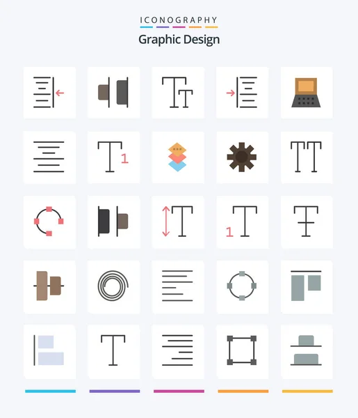 Creative Design Flat Icon Pack Text Align Text Hardware Laptop — стоковый вектор