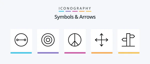 Symbols Arrows Line Icon Pack Including Signal Arrows Address Navigation — Vector de stock