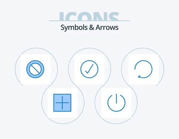 Symbols Arrows Blue Icon Pack Icon Design Clockwise Cancel Arrow — Stock vektor
