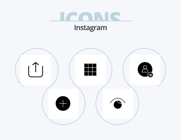 Instagram Glyph Icon Pack Icon Design Twitter Hash Tag Follow — Stock vektor
