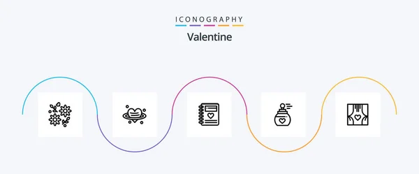 Valentine Line Icon Pack Including Love Love Heart Day Valentine — Stok Vektör