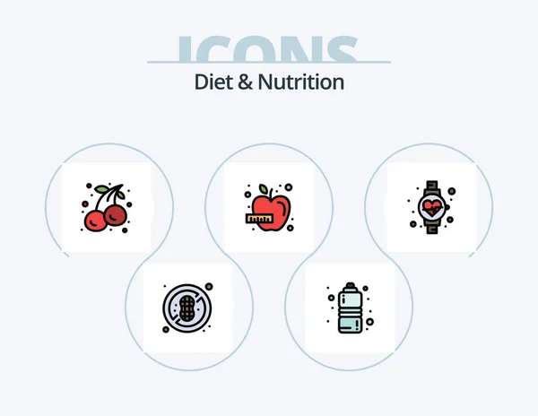 Diet Nutrition Line Filled Icon Pack Icon Design Protein Additive — Stock Vector