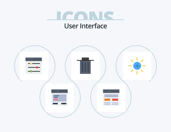 User Interface Flat Icon Pack Icon Design Trash Delete Interface — Stock vektor