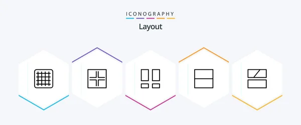 Layout Line Icon Pack Including Image Layout Frame Layout — Vetor de Stock