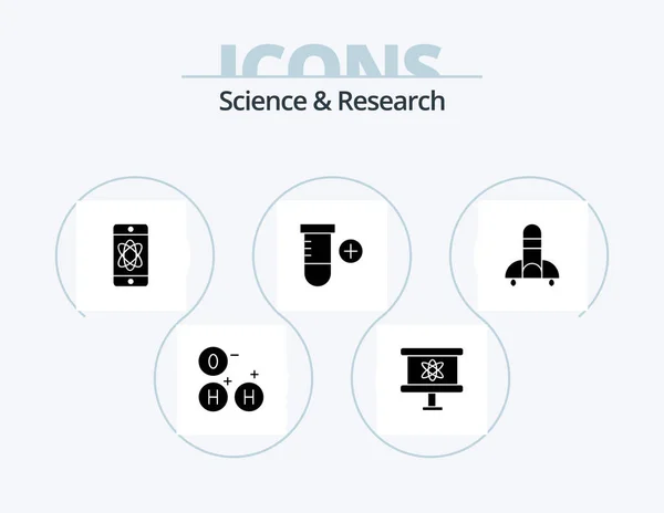 Science Glyph Icon Pack Icon Design Space Science Science Rocket — Stockový vektor