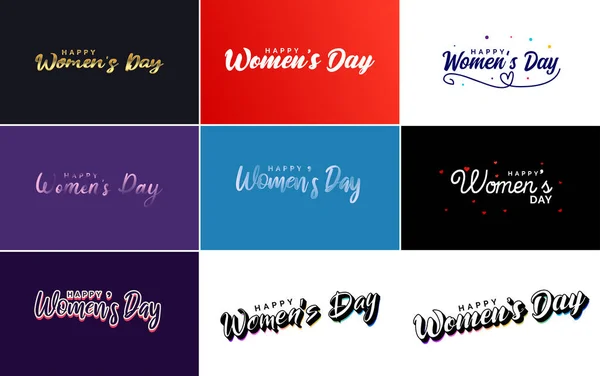 Abstract Happy Women Day Logo Love Vector Logo Design Pink — Stok Vektör