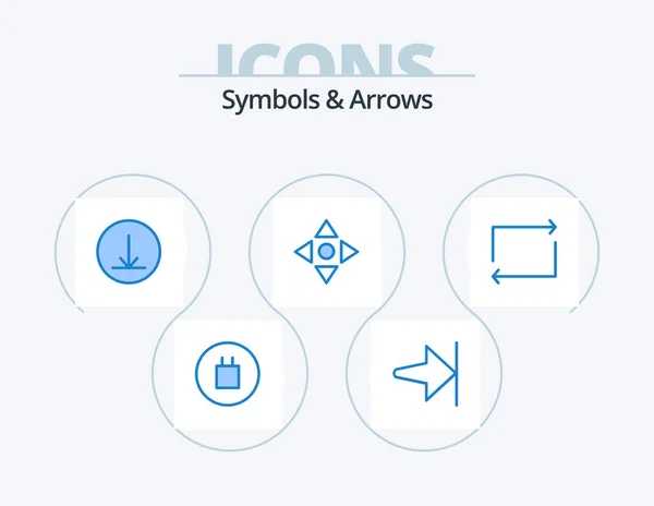 Symbols Arrows Blue Icon Pack Icon Design Arrow Play — Vettoriale Stock