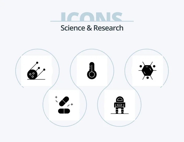 Science Glyph Icon Pack Icon Design Molecule Science Biology Temperature — 图库矢量图片