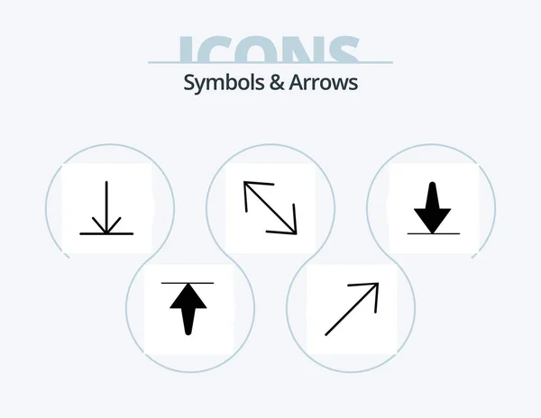 Symbols Arrows Glyph Icon Pack Icon Design Arrow Bottom — Vetor de Stock