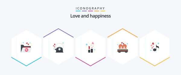 Love Flat Icon Pack Including Love Married Beauty Love Bed — Vetor de Stock