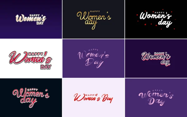 International Women Day Vector Hand Written Typography Background Bold Vibrant — Stockvector