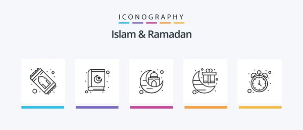 Islam Ramadan Line Icon Pack Including Muslin Religion Muslim Islam — Stockvector