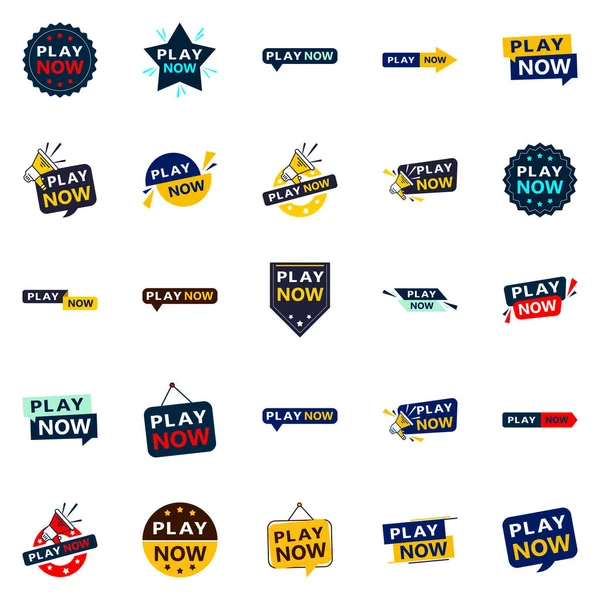 Get Your Customers Playing Our Pack Play Now Banners — Image vectorielle