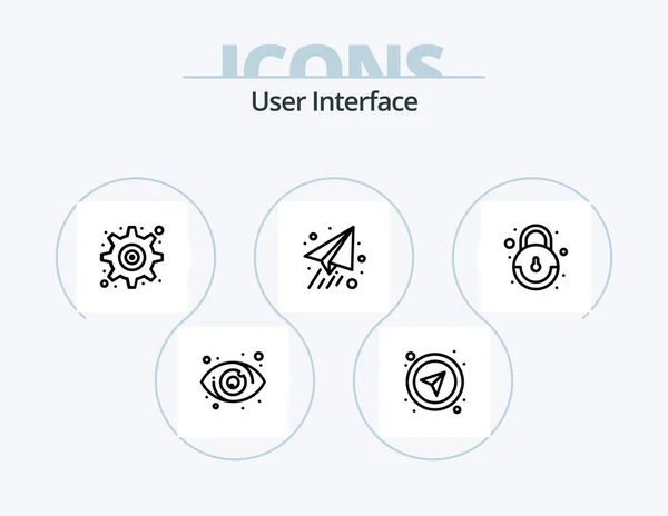 User Interface Line Icon Pack Icon Design Tag Map Star — Image vectorielle