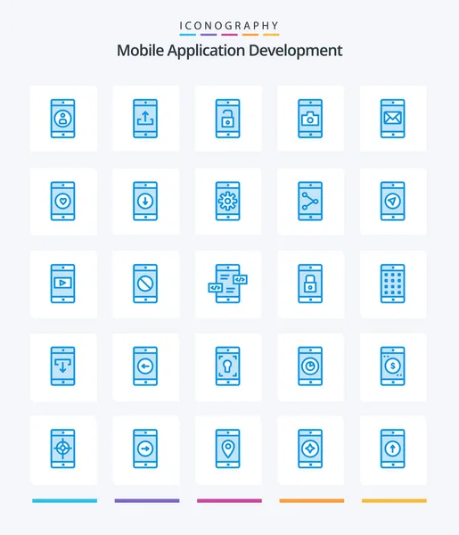 Creative Mobile Application Development Blue Icon Pack Application Mobile Application — Wektor stockowy