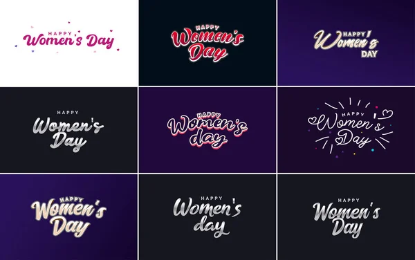 International Women Day Vector Hand Written Typography Background — Stockvector