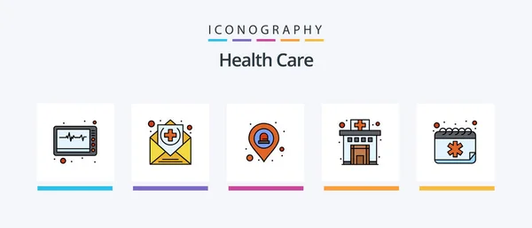 Health Care Line Filled Icon Pack Including Medical Health Care — Stok Vektör