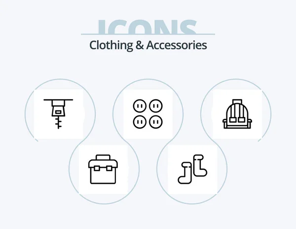 Clothing Accessories Line Icon Pack Icon Design Sew Business — Image vectorielle