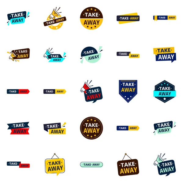 Take Away High Quality Vector Pack Boost Your Food Related — Stockvector