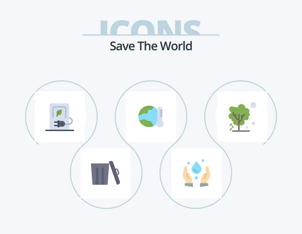 World Flat Icon Pack Icon Design Dry Hot Charging Global — Stok Vektör