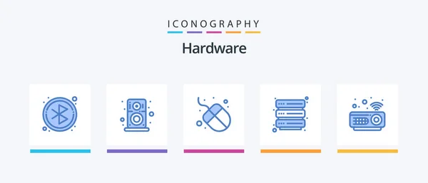 Hardware Blue Icon Pack Including Projector Hardware Hardware Security Creative — 图库矢量图片