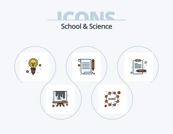 School Science Line Filled Icon Pack Icon Design Galaxy Apple — Image vectorielle