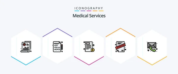 Medical Services Filledline Icon Pack Including Call Medical File Contract — Image vectorielle