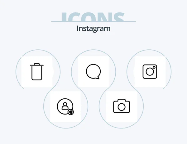 Instagram Line Icon Pack Icon Design Trash Search Sets Refresh — Vettoriale Stock