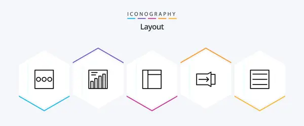 Layout Line Icon Pack Including Touch — Stockvector