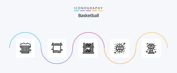 Basketball Line Icon Pack Including Win Sport Basketball Sport Ball — Vector de stock