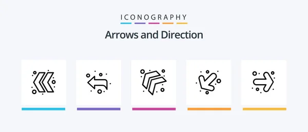 Arrow Line Icon Pack Including Left Right Arrow Creative Icons — Archivo Imágenes Vectoriales