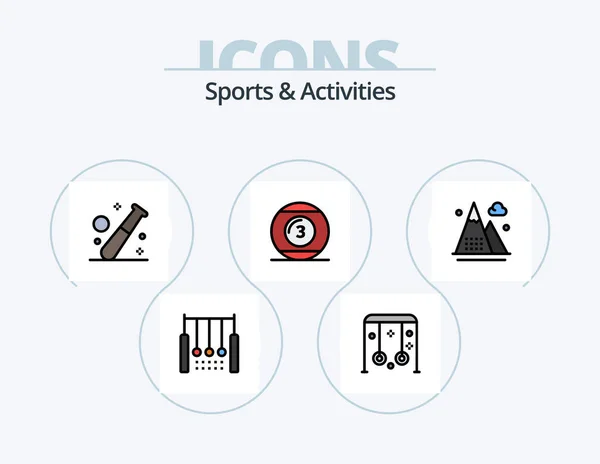 Sports Activities Line Filled Icon Pack Icon Design Bulls Eye — Stok Vektör
