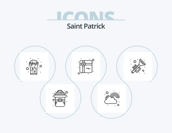 Saint Patrick Line Icon Pack Icon Design Hat Patrick Patrick — Wektor stockowy