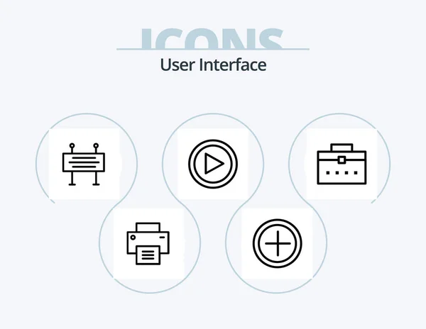 User Interface Line Icon Pack Icon Design Password User Interface — Stockvektor