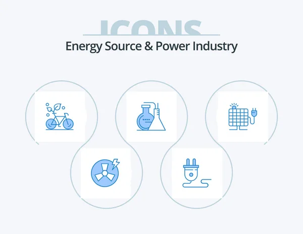 Energy Source Power Industry Blue Icon Pack Icon Design Energy — Image vectorielle