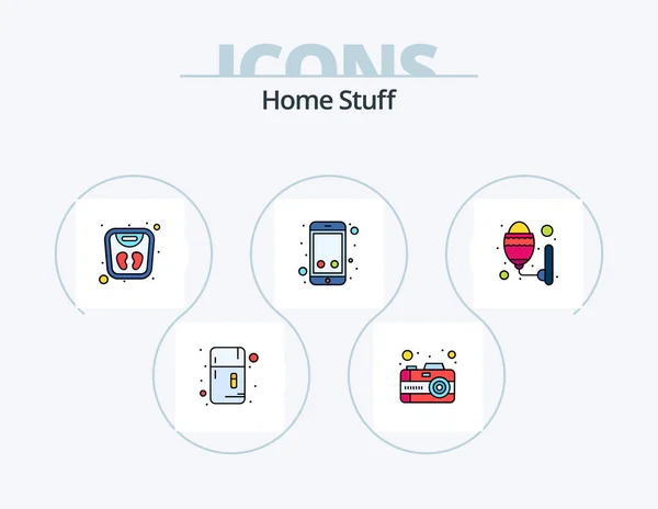 Home Stuff Line Filled Icon Pack Icon Design Light Bread — 图库矢量图片