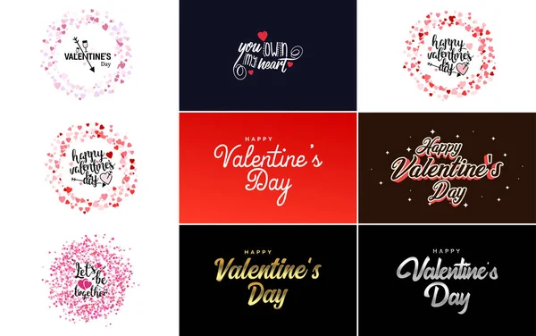 Valentine Lettering Heart Design Suitable Use Valentine Day Cards Invitations — Vetor de Stock