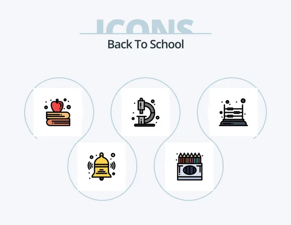 Back School Line Filled Icon Pack Icon Design Exam Paper — Stockový vektor
